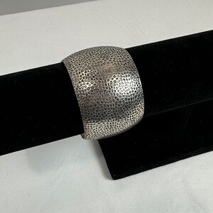 Vintage Textured Silver Cuff Bracelet